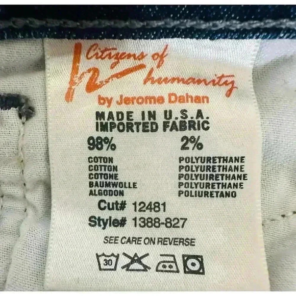 Citizens of Humanity Thompson Medium Rise Cropped Skinny Jeans Size 26 - Picture 10 of 10